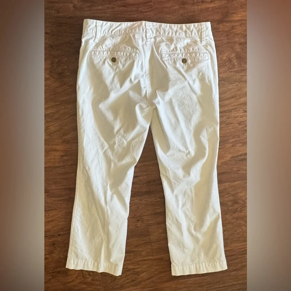 Tory Burch White Chino Ankle Length Pants Mid Rise Size 27 *Read